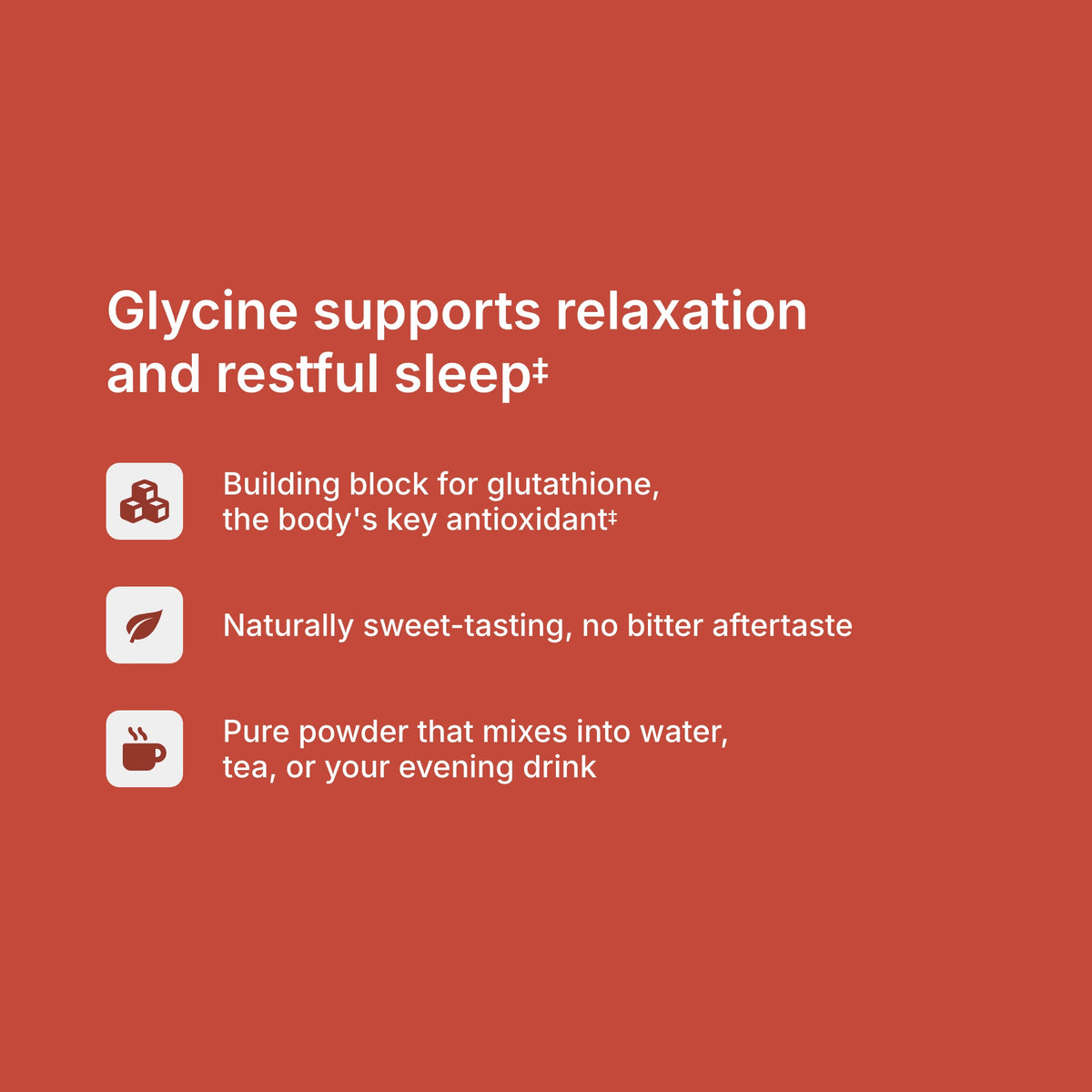 Glycine Powder benefits — supports relaxation, sleep quality, and recovery